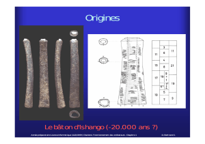 Origines Le bâton d'Ishango (-20.000 ans ?)