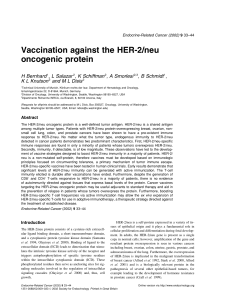 Vaccination against the HER-2/neu oncogenic protein H Bernhard K L Knutson