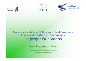 le projet QualVados Modélisation de la pollution agricole diffuse vers