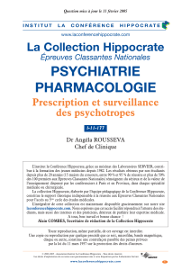 PSYCHIATRIE PHARMACOLOGIE La Collection Hippocrate Prescription et surveillance