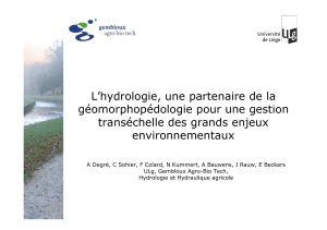 L’hydrologie, une partenaire de la géomorphopédologie pour une gestion environnementaux