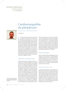 L Cardiomyopathie du péripartum DOSSIER THÉMATIQUE