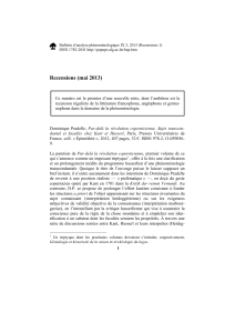 Bulletin d’analyse phénoménologique IX 3, 2013 (Recensions 1)  ISSN 1782-2041
