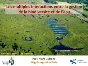 Les multiples interactions entre la gestion Prof. Marc Dufrêne ULg-Gx Agro-Bio Tech