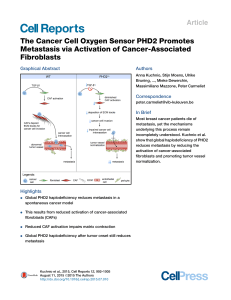 The Cancer Cell Oxygen Sensor PHD2 Promotes Fibroblasts Article