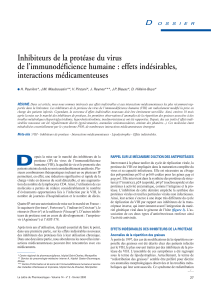 Inhibiteurs de la protéase du virus interactions médicamenteuses