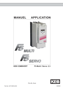 MANUEL APPLICATION KEB COMBIVERT F5-Multi / Servo 2.3 Prix 40,- Euro