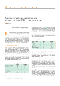 Chimio-prévention du cancer du sein É “Seules les évidences peuvent stupéfier”