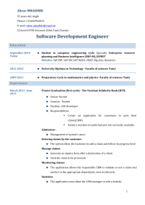 Software Development Engineer Abrar MHADHBI  Education