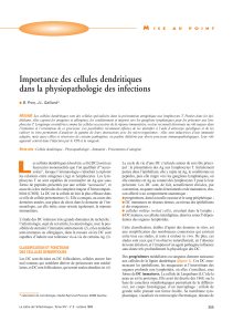 Importance des cellules dendritiques dans la physiopathologie des infections M