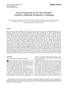 Tissue Proteomics for the Next Decade? Review Article