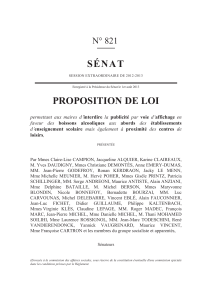 SÉNAT PROPOSITION DE LOI N° 821 permettant aux maires d’