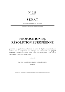 SÉNAT PROPOSITION DE RÉSOLUTION EUROPÉENNE N° 323