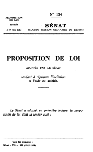 PROPOSITION DE LOI SÉNAT