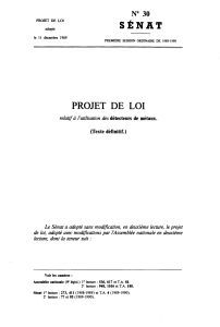 SÉNAT PROJET DE LOI N°30 (Texte définitif.)