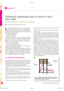 I Traitements systémiques dans le cancer du sein : bilan 2006 D