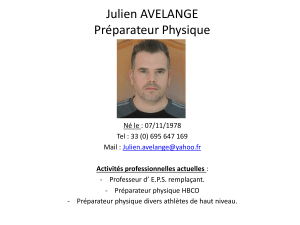 Julien AVELANGE Préparateur Physique