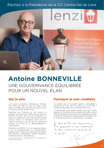 Antoine BONNEVILLE UNE GOUVERNANCE ÉQUILIBRÉE POUR UN NOUVEL ÉLAN