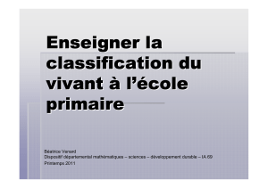 PDF - 3 Mo - Diaporama sur la classification du vivant