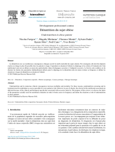 Dénutrition du sujet obèse ScienceDirect Undernutrition in obese patient Nicolas Farigon