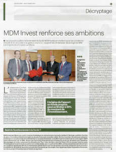 Invest ses ambitions renforce MDM