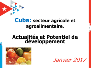 Janvier 2017 Cuba: Actualités et Potentiel de développement