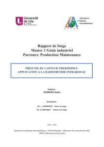 Rapport de Stage Master 1 Génie industriel  Parcours: Production Maintenance