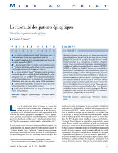 La mortalité des patients épileptiques M