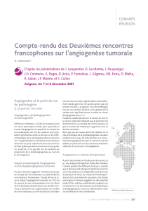 Compte-rendu des Deuxièmes rencontres francophones sur l’angiogenèse tumorale CONGRÈS RÉUNION