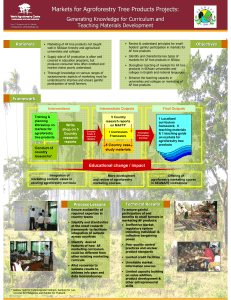 Markets for Agroforestry Tree Products Projects: Generating Knowledge for Curriculum and Rationale