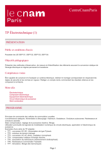 CentreCnamParis TP Électrotechnique (1) PRÉSENTATION Public et conditions d'accès