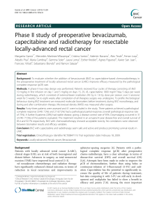 Phase II study of preoperative bevacizumab, capecitabine and radiotherapy for resectable
