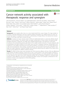 Cancer network activity associated with therapeutic response and synergism Open Access
