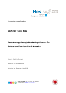 Bachelor Thesis 2013 Best strategy through Marketing Alliances for Degree Program Tourism