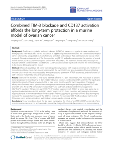 Combined TIM-3 blockade and CD137 activation model of ovarian cancer