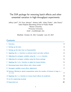 The SVA package for removing batch effects and other