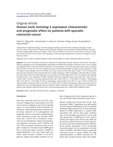 Original Article Human mutL homolog 1 expression characteristic colorectal cancer