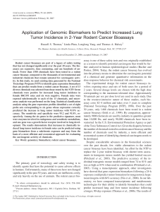 Application of Genomic Biomarkers to Predict Increased Lung