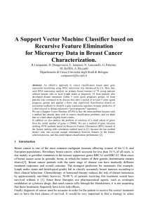 A Support Vector Machine Classifier based on Recursive Feature Elimination