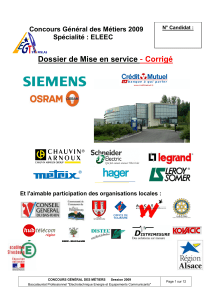 - Dossier de Mise en service Corrigé Concours Général des Métiers 2009