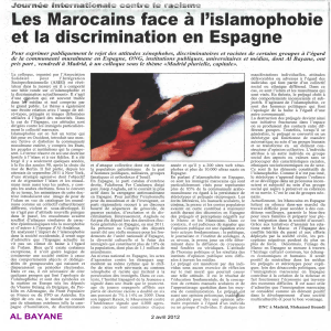 à Les  Marocains face l'islamophobie et la discrimination en