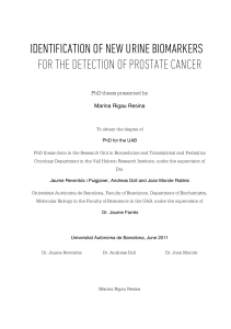 IDENTIFICATION OF NEW URINE BIOMARKERS FOR THE DETECTION OF PROSTATE CANCER