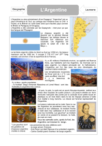 L’Argentine Géographie Laureene