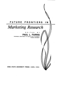 Marketing Research FUTURE FRONTIERS IN