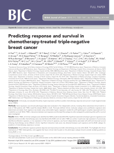 Predicting response and survival in chemotherapy-treated triple-negative breast cancer