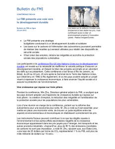 Bulletin du FMI Le FMI présente une voie vers le développement durable