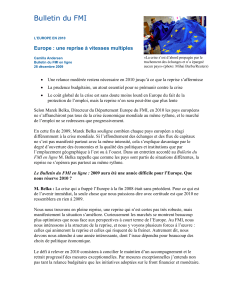 Bulletin du FMI Europe : une reprise à vitesses multiples