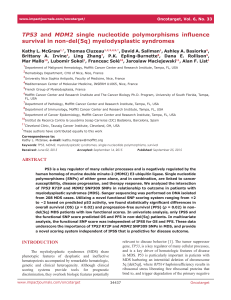 TP53 survival in non-del(5q) myelodysplastic syndromes