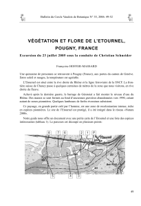 VÉGÉTATION ET FLORE DE L’ETOURNEL, POUGNY, FRANCE