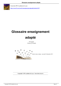 Glossaire enseignement adapté Glossaire enseignement adapté Extrait du EPS Académie de Lyon